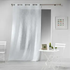 Comparateur de prix : Douceur d'intérieur Voilage a oeillets 140 x 280 cm effet lin Haltona Blanc
