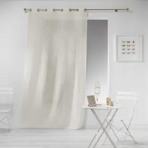 Comparateur de prix : Douceur d'Intérieur Panneau a oeillets 140 x 280 cm effet lin tisse haltona Naturel