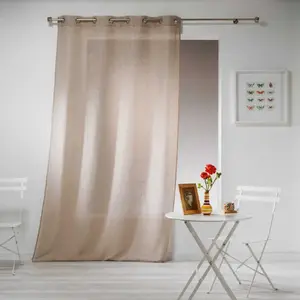Comparateur de prix : Douceur d'Intérieur Panneau a oeillets 140 x 280 cm effet lin tisse haltona Noisette