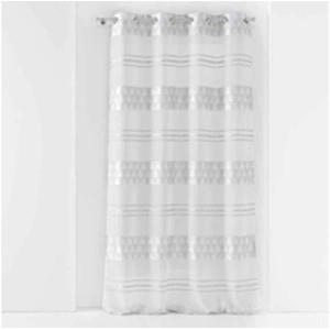 Douceur d'Intérieur, Voilage à Oeillets 140 x 240 cm Voile Jacquard, Pasadena pas cher