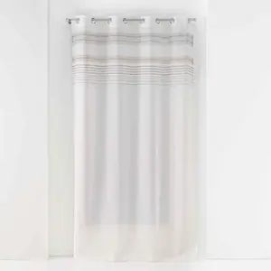 Comparateur de prix : Douceur d'Intérieur Rideau Voilage - PARIS PRIX - Zola - 140x240cm - Blanc -  illets - Rayures