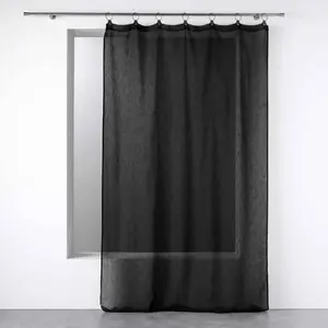 Comparateur de prix : Douceur d'Intérieur Panneau a anneaux 140 x 240 cm voile tisse linka Noir