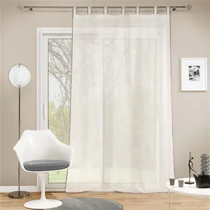 Douceur d'Intérieur Voilage à passants en voile tissé (140x240 cm - Blanc cassé) pas cher