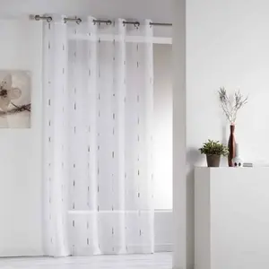 Comparateur de prix : Douceur d'Intérieur Panneau a oeillets 140 x 280 cm voile sable fils chenille chenilla Naturel