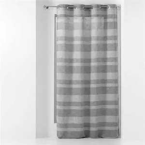 Comparateur de prix : Douceur d'Intérieur Voilage a oeillets 140 x 280 cm tissé bayadere Palerma Gris