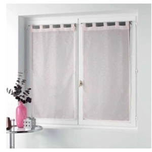 Comparateur de prix : Douceur d'Intérieur, Paire de Voilages à Passants (2 x 60 x 90 cm) Orion Rose, Voile Imprimé Métallisé