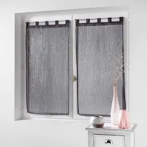 Comparateur de prix : Douceur d'Intérieur Paire de Voilages "Filiane" 45x160cm Anthracite
