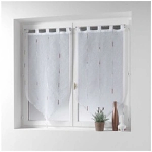 Douceur d'intérieur Paire pompon passants 2 x 90 x 160 cm voile sable fils chenille chenilla Naturel pas cher