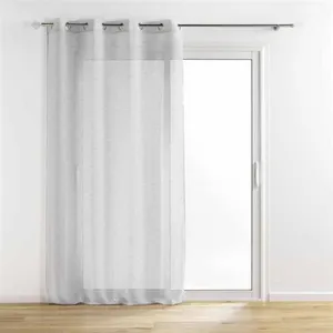 Douceur d'Intérieur Voilage a oeillets 140 x 240 cm aspect brillant Sunline Gris/argent pas cher