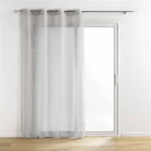 Douceur d'Intérieur Voilage a oeillets 140 x 240 cm aspect brillant Sunline Anthracite/or pas cher