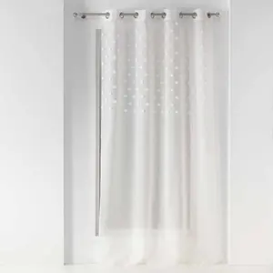 Comparateur de prix : Voilage a oeillets 140 x 240 cm voile sablé Melusine Blanc Douceur d'Intérieur