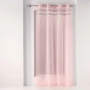 Comparateur de prix : Douceur d'Intérieur Voilage à oeillets 140 x 240 cm voile sablé + strass Satinela Rose