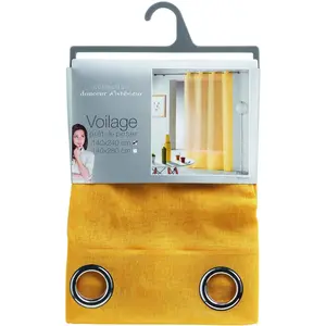 Comparateur de prix : douceur d'interieur Telma Panneau A Oeillets, Jaune, 140 x 240 cm