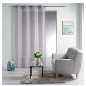 Douceur d'Intérieur Panneau a oeillets 140 x 240 cm voile sable raye esther Taupe pas cher