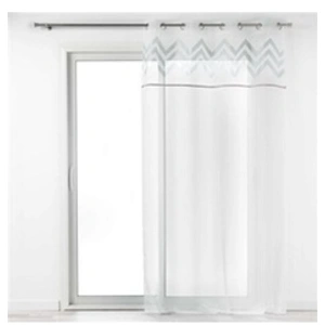 douceur d'interieur Panneau A Oeillets, Blanc/Argent, 140 x 240 CM pas cher