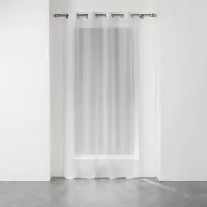 Douceur d'Intérieur Voilage a oeillets 140 x 240 cm voile tisse applique elea Blanc/argent