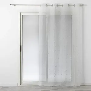 douceur d'interieur Panneau A Oeillets, Blanc/Argent, 140 x 240 CM pas cher