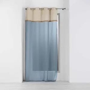 Comparateur de prix : Douceur d'Intérieur Voilage à oeillets 140 x 240 cm voile sablé + jute Greenybel Bleu