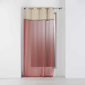Comparateur de prix : Douceur d'Intérieur Voilage à oeillets 140 x 240 cm voile sablé + jute Greenybel Terracotta