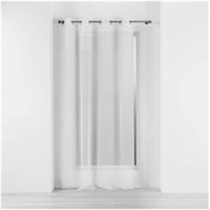 Douceur d'Intérieur Voilage a oeillets 140 x 240 cm voile sablé Roxia Blanc pas cher