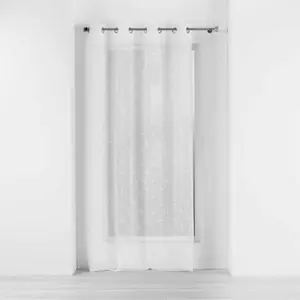 Douceur d'Intérieur Voilage a oeillets 140 x 240 cm voile sablé brodé Olyympia Blanc