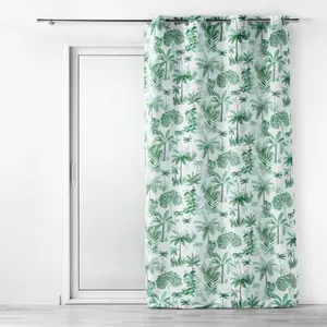 Comparateur de prix : Douceur d'Intérieur Voilage a oeillets 140 x 240 cm voile sablé imprimé Amazonia Vert