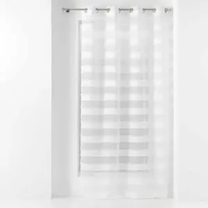 Comparateur de prix : Douceur d'Intérieur Voilage a oeillets 140 x 260 cm voile sablé fils coupés Lalina Blanc