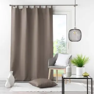 Douceur d'Intérieur Rideau passants 140x260 ESSENTIEL taupe pas cher
