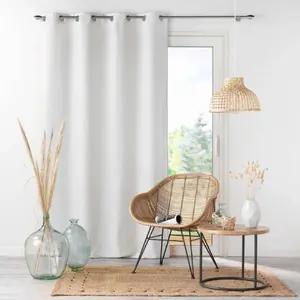 Comparateur de prix : Douceur d'Intérieur 1001kdo - Rideau a oeillets Microfibre Absolu Blanc 140 x 280 cm