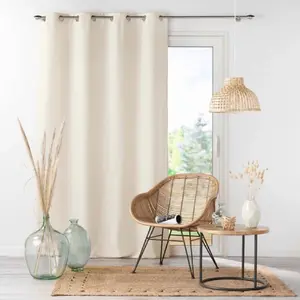 DOUCEUR D'INTERIEUR Homemaison - Rideau a oeillets Microfibre Absolu Naturel 140 x 280 cm pas cher
