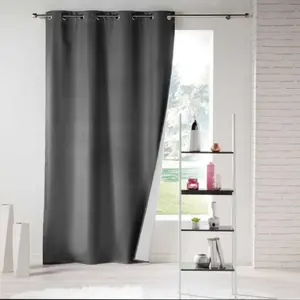 Douceur d'Intérieur Rideau à Oeillets Icemount Thermique Uni Gris anthracite 140x260 cm