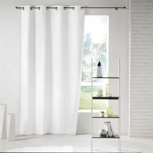 Lot de 2 Rideaux à œillets Occultant en Velours Ivoire 140 x 260 cm