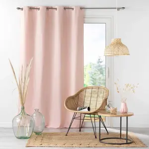 Comparateur de prix : Douceur d'Intérieur Rideau a oeillets 140 x 280 cm microfibre unie absolu Rose pale