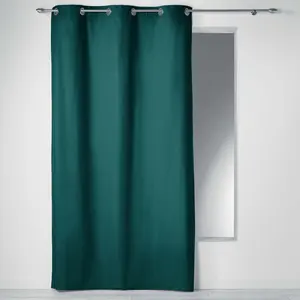 Comparateur de prix : Homemaison - Rideau a oeillets 140 x 240 cm coton uni panama Emeraude