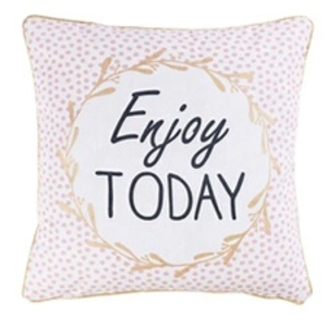 Paris Prix housse de coussin +encart 40 x 40 cm coton imp. metallise enjoy today des place