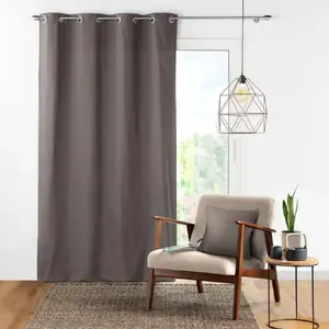 Comparateur de prix : Douceur d'Intérieur Homemaison - Rideau a oeillets 140 x 240 cm coton uni panama Ardoise