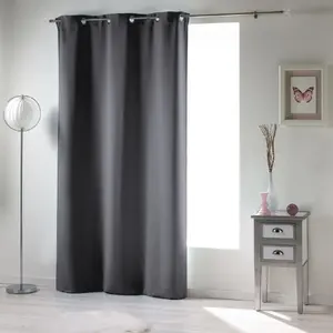 Rideau a oeillets 140 x 240 cm occultant uni occult Ardoise Douceur d'Intérieur pas cher