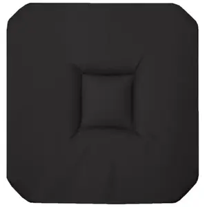 Galette 4 rabats 36 x 36 x 3.5 cm coton uni panama Noir pas cher
