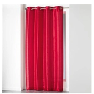Douceur d'Intérieur 1 Rideau à oeillets 140 x 240 cm schantung uni shana rouge pas cher
