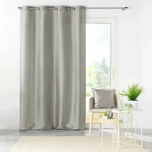 Comparateur de prix : Douceur d'Intérieur Homemaison - 1 Rideau à oeillets 140 x 240 cm schantung uni shana perle