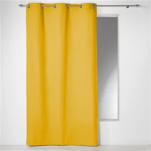 Douceur d'Intérieur Homemaison - Rideau a oeillets 140 x 240 cm coton uni panama Miel