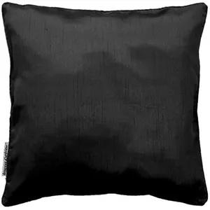 DOUCEUR D'INTÉRIEUR Housse de coussin +encart 40 x 40 cm shantung uni shana Noir