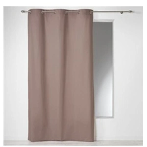 Paris Prix Rideau à oeillets 100 % coton Panama (140x240 cm - Marron Clair)