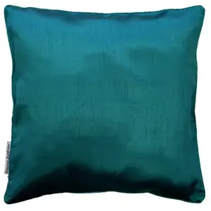 Paris Prix Housse de coussin Polyester Shantung Uni Shana Bleu 40 x 40 cm