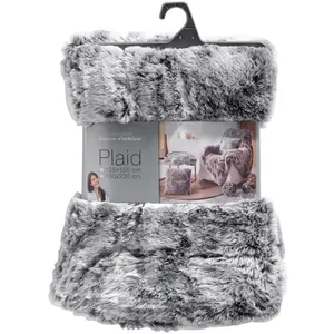 Comparateur de prix : Douceur d'Intérieur Plaid couverture a poil doux 125 x 150 cm imitation Antartic gris