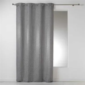 Douceur d'Intérieur Rideau a oeillets 140 x 260 cm chambray uni select Anthracite pas cher