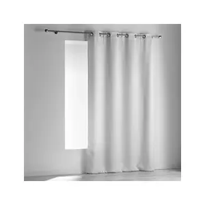 DOUCEUR D'INTÉRIEUR Rideau a oeillets 140 x 240 cm occultant velours frappe opacia Blanc