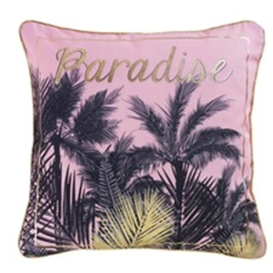 Paris Prix Coussin déco déhoussable dessin placé 45x45 imprimé or pur paradise pas cher