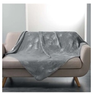 Paris Prix Plaid Imprimé "Bloomy" 125x150cm Gris pas cher