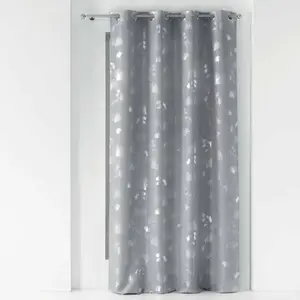 Comparateur de prix : Douceur d'Intérieur Rideau a oeillets 140 x 260 cm polyester imprime metallise bloomy Gris/argent